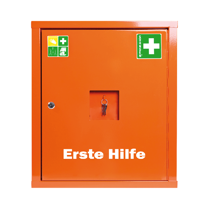 EUROSAFE First Aid Cabinet, Empty, Orange