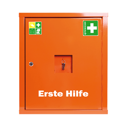 EUROSAFE First Aid Cabinet, Empty, Orange