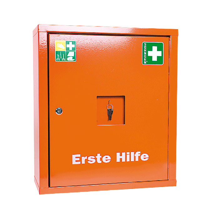 EUROSAFE First Aid Cabinet, Empty, Orange