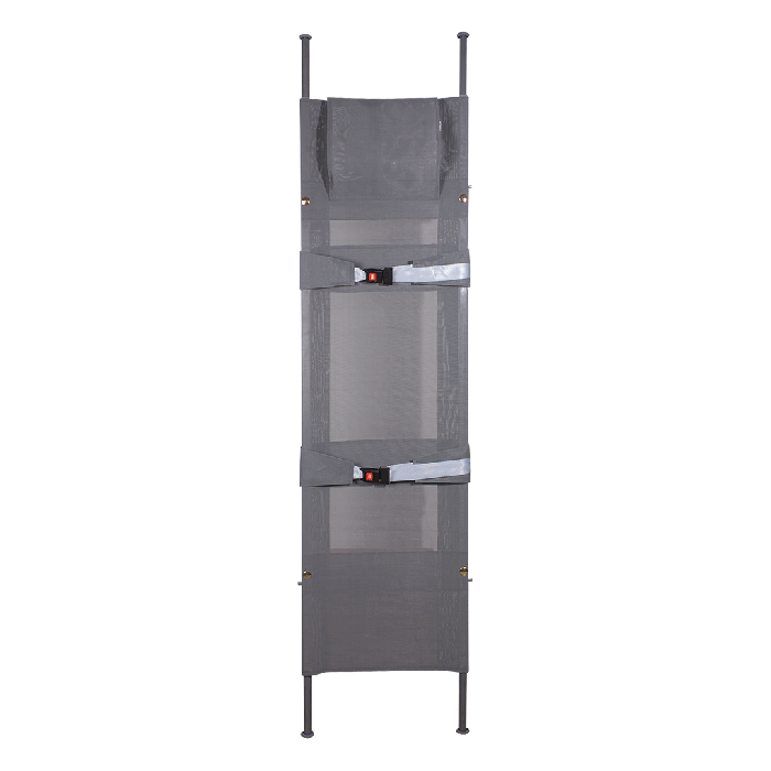 Stretcher No. 1, foldable, monofilament fabric, 4 glide feet