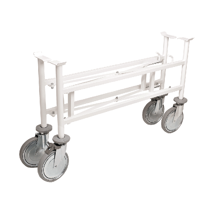 Folding chassis for stretchers