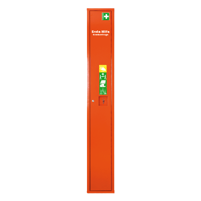Orange Empty Floor-Standing First Aid Cabinet