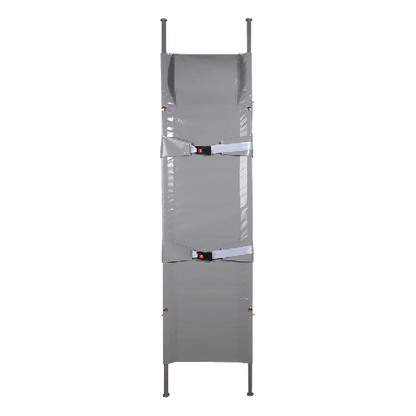 Stretcher No. 1, foldable, synthetic fiber fabric, 2 sliding feet and 2 casters