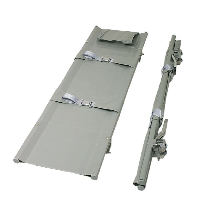 Stretcher No. 1, foldable, synthetic fiber fabric, 4 casters