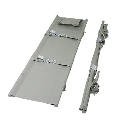 Stretcher No. 1, foldable, synthetic fiber fabric, 4 casters