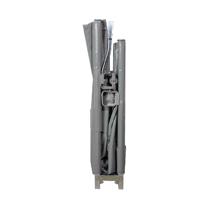 Stretcher K, folds in half twice, synthetic fiber fabric, 2 glide feet and 2 casters