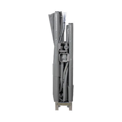 Stretcher K, folds in half twice, synthetic fiber fabric, 2 glide feet and 2 casters