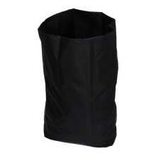A large, empty DEISS 6508 reusable waste bag (650x870 mm, black) from EMIL DEISS KG (GmbH + Co.) made of smooth, flexible material stands upright against a plain white background.