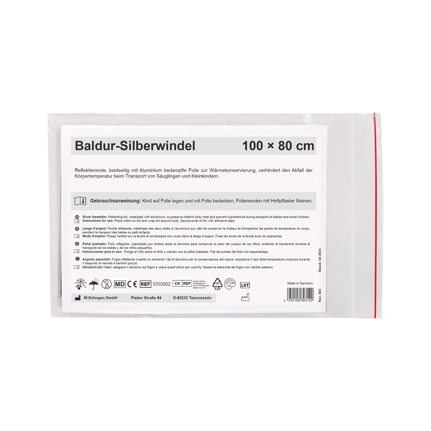 Baldur Silver Diaper 1 m x 80 cm