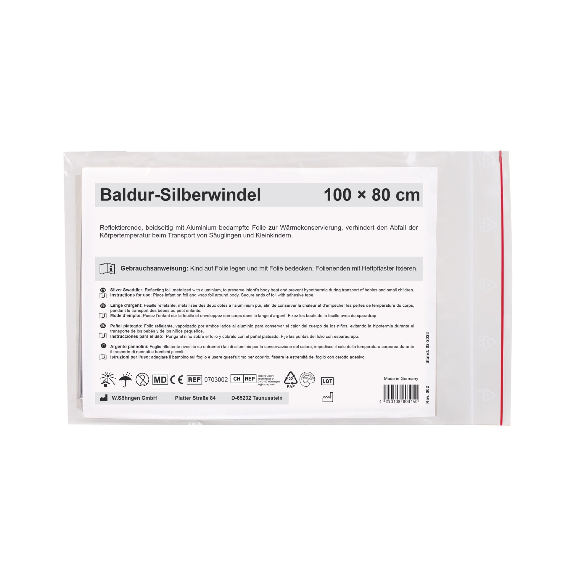 Baldur Silver Diaper 1 m x 80 cm