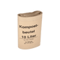 A stack of DEISS 7152 compost bags (20+16x36 cm, 70 g/m²), EMIL DEISS KG (GmbH + Co.), box with 300 bags, is depicted upright in a practical packaging against a plain white background.