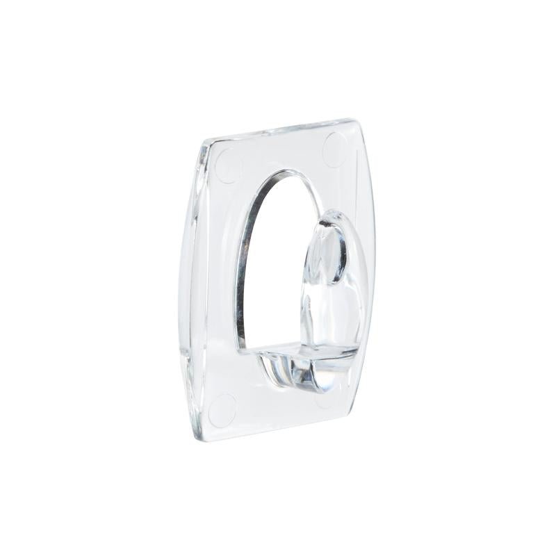 The 3M Command™ Mini Hook, transparent with transparent strips (17006CLRFGN), by 3M Deutschland GmbH is perfect for storage without drilling thanks to the clear design and easy attachment.