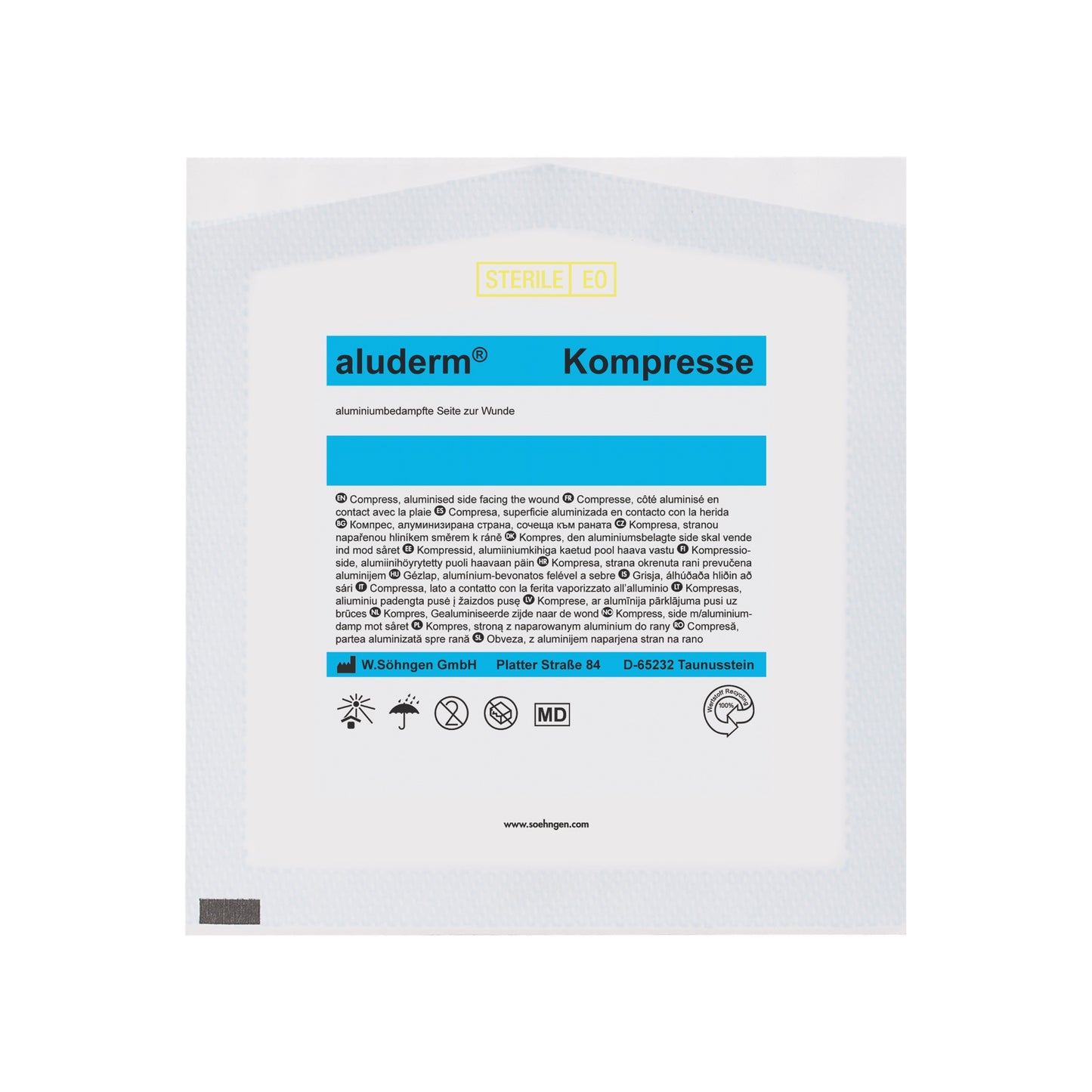 aluderm® Compress, single, 7.5 x 7.5 cm