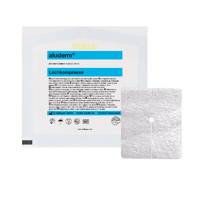 aluderm® Perforated Compress CH 32-50, 8 x 9 cm