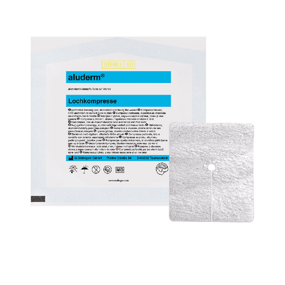 aluderm® Perforated Compress CH 32-50, 8 x 9 cm