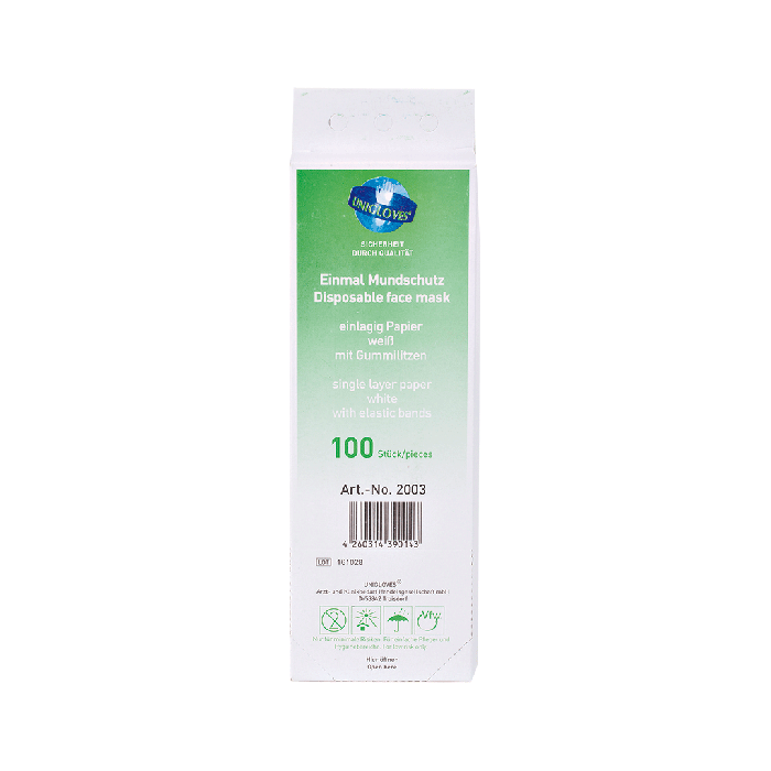Disposable Face Mask, 1-Ply, Pack of 100