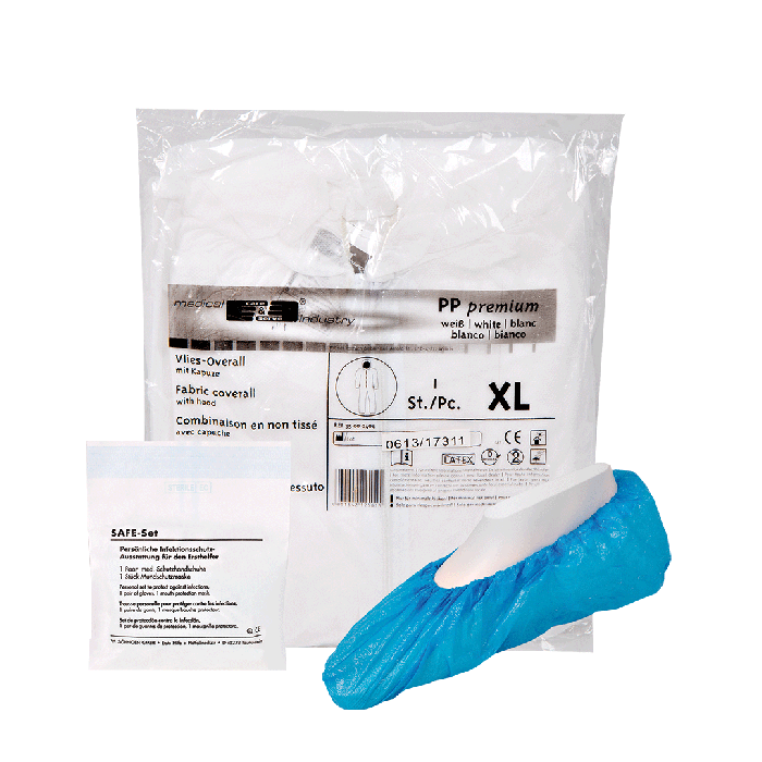 Disposable Protective Clothing Set, Large, with Coveralls