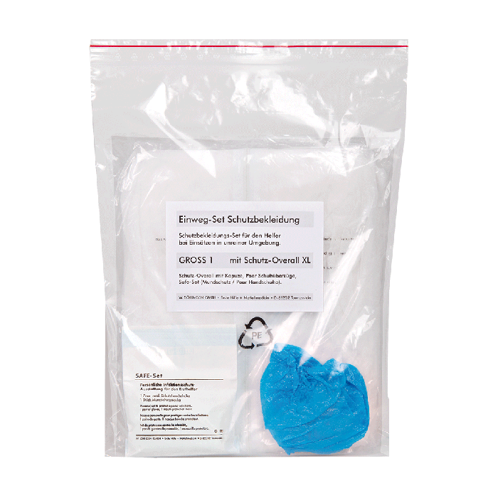Disposable Protective Clothing Set, Large, with Coveralls