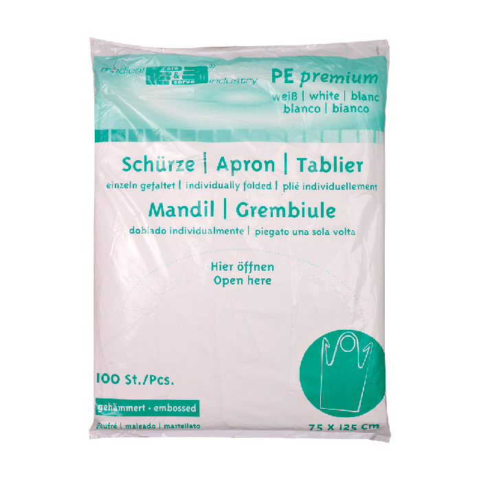 Disposable Apron, 75 x 125 cm, Pack of 100