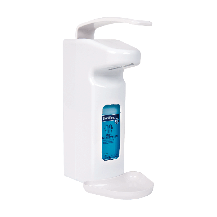 Disinfectant dispensers with 500-ml and 1,000-ml bottles