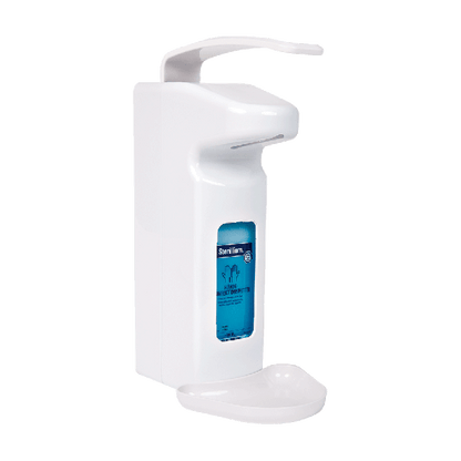 Disinfectant dispensers with 500-ml and 1,000-ml bottles