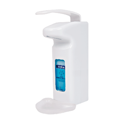 Disinfectant dispensers with 500-ml and 1,000-ml bottles