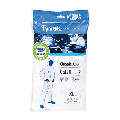 Tyvek® Classic Xpert Protective Coveralls, Category III, Type 5-6, Size XXL
