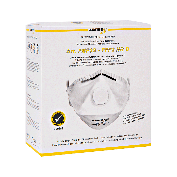 FFP 3 Respirator Mask with Valve, Pack of 20