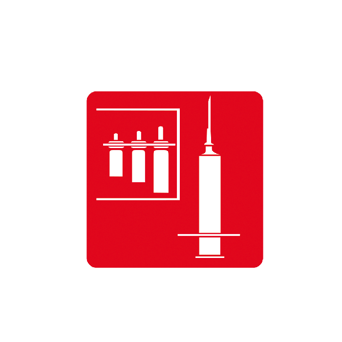 Single pictogram, 33 x 33 mm, injection-molded
