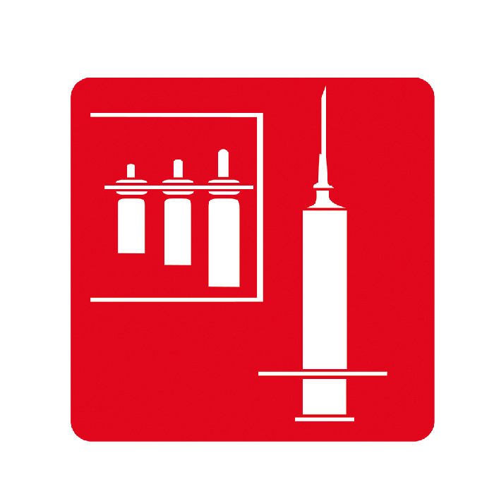 Single pictogram, 80 x 80 mm, injection molding