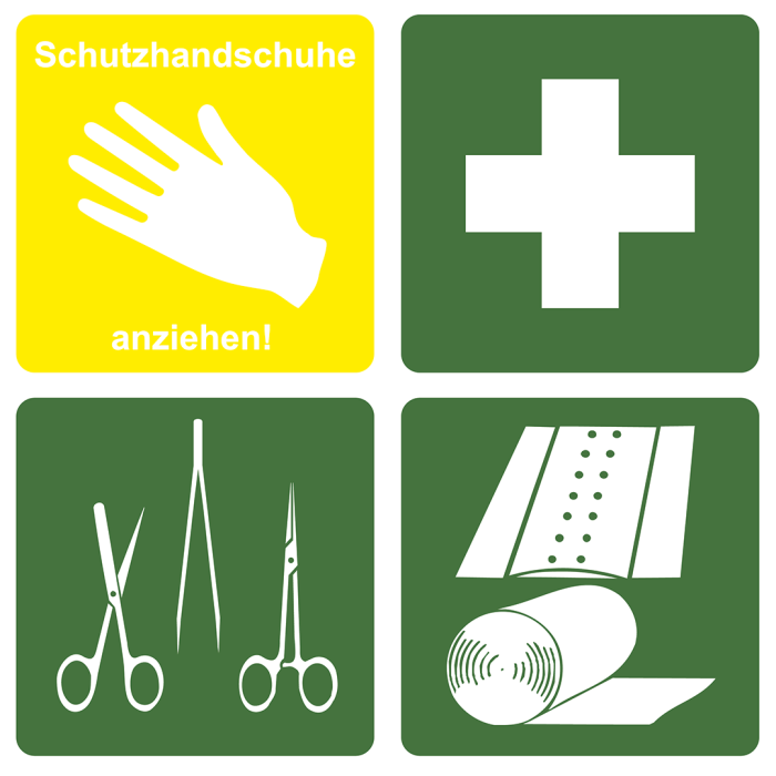 First Aid Pictogram Set of 4 Designs, 70 x 70 mm