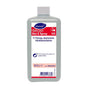 A 0.5-liter bottle of Soft Care Des E Spray H5 hand sanitizer from Diversey Deutschland GmbH & Co. OHG, in a practical spray form, labeled in German with a gray body, white cap, and product/recycling information on the front.