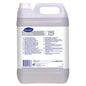A 5-liter canister of Suma Acisan D5.6 from Diversey Deutschland GmbH & Co. OHG, an acidic base cleaner and descaler with a handle and screw cap. The white label contains instructions, ingredients, and safety information in multiple languages.