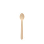 A PAPSTAR wooden coffee spoon "pure", 11 cm, from PAPSTAR GmbH (folding box, 100 pieces) is centered on a plain white background.