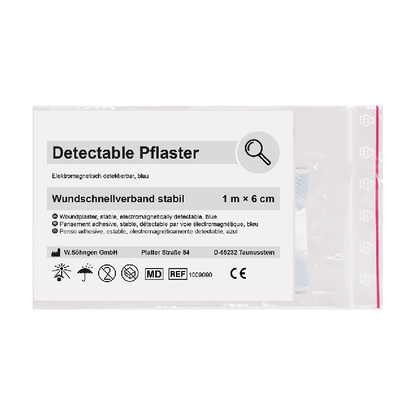 Detectable adhesive bandage, 1 m x 6 cm