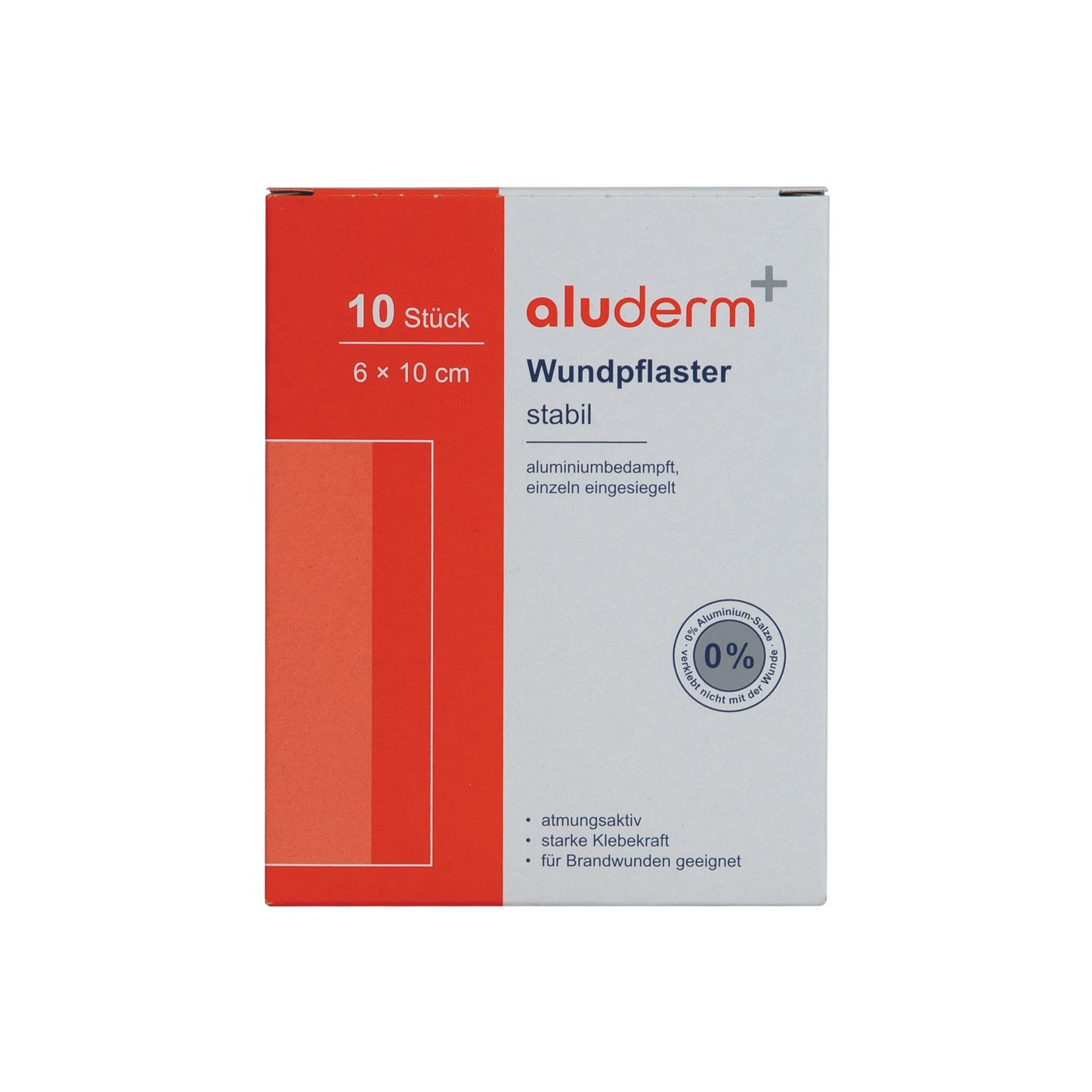 aluderm®-aluplast stabil, 10 pieces, each 10 x 6 cm