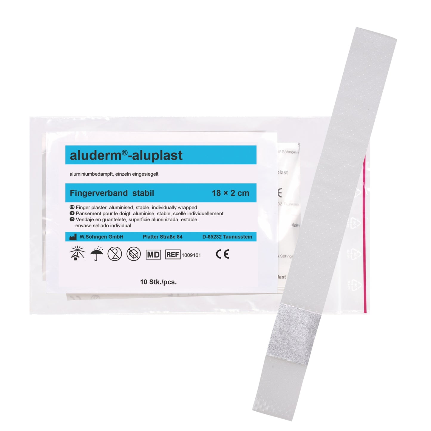 aluderm®-aluplast Stabil Finger Bandage 18 x 2 cm, 10 pieces