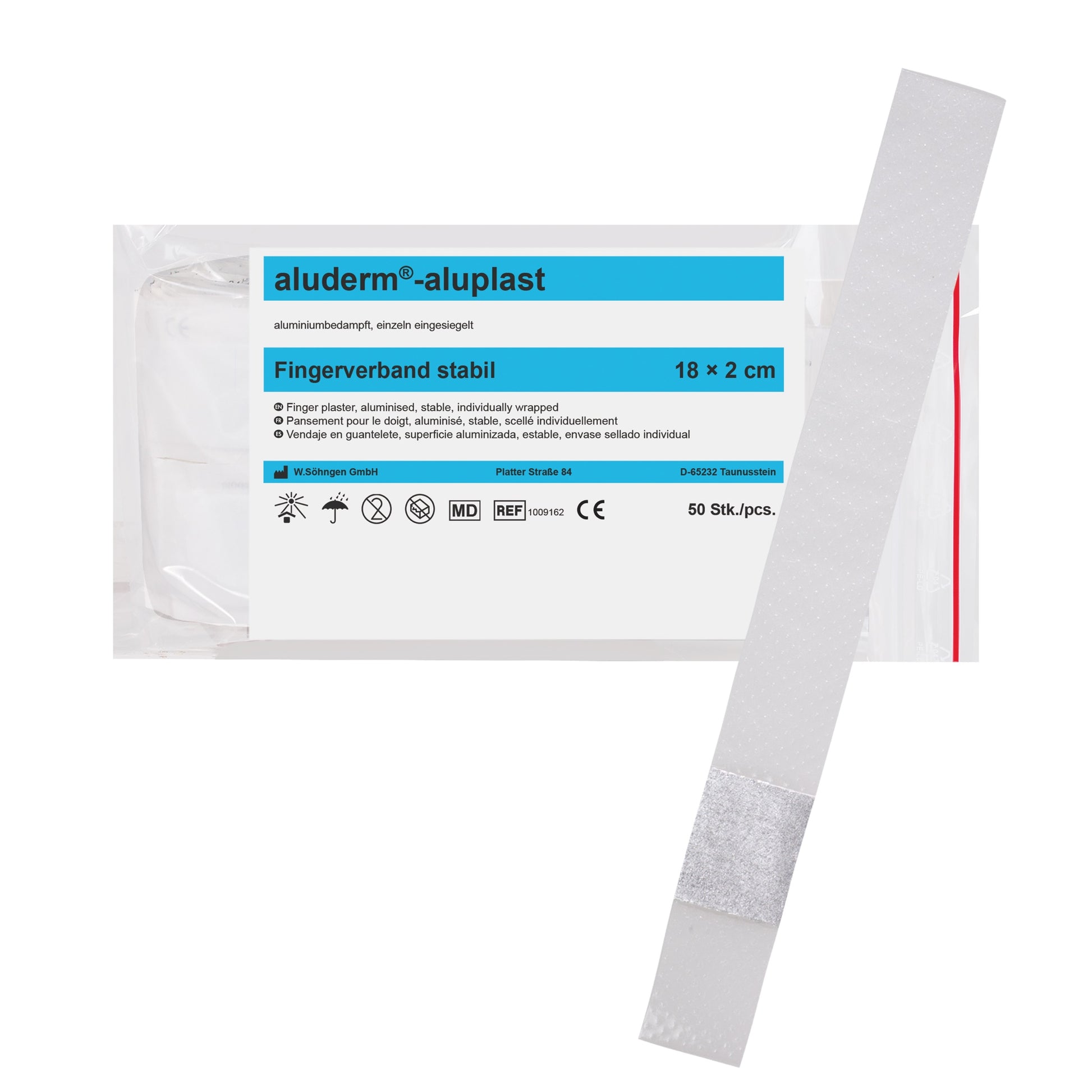 aluderm®-aluplast Stabil Finger Bandage, 18 x 2 cm, 50 pieces