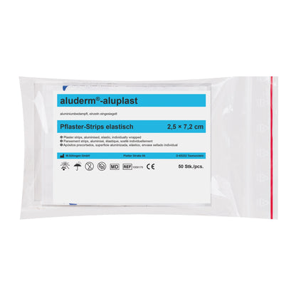 aluderm®-aluplast Elastic Strips, 2.5 x 7.2 cm, 50 pieces
