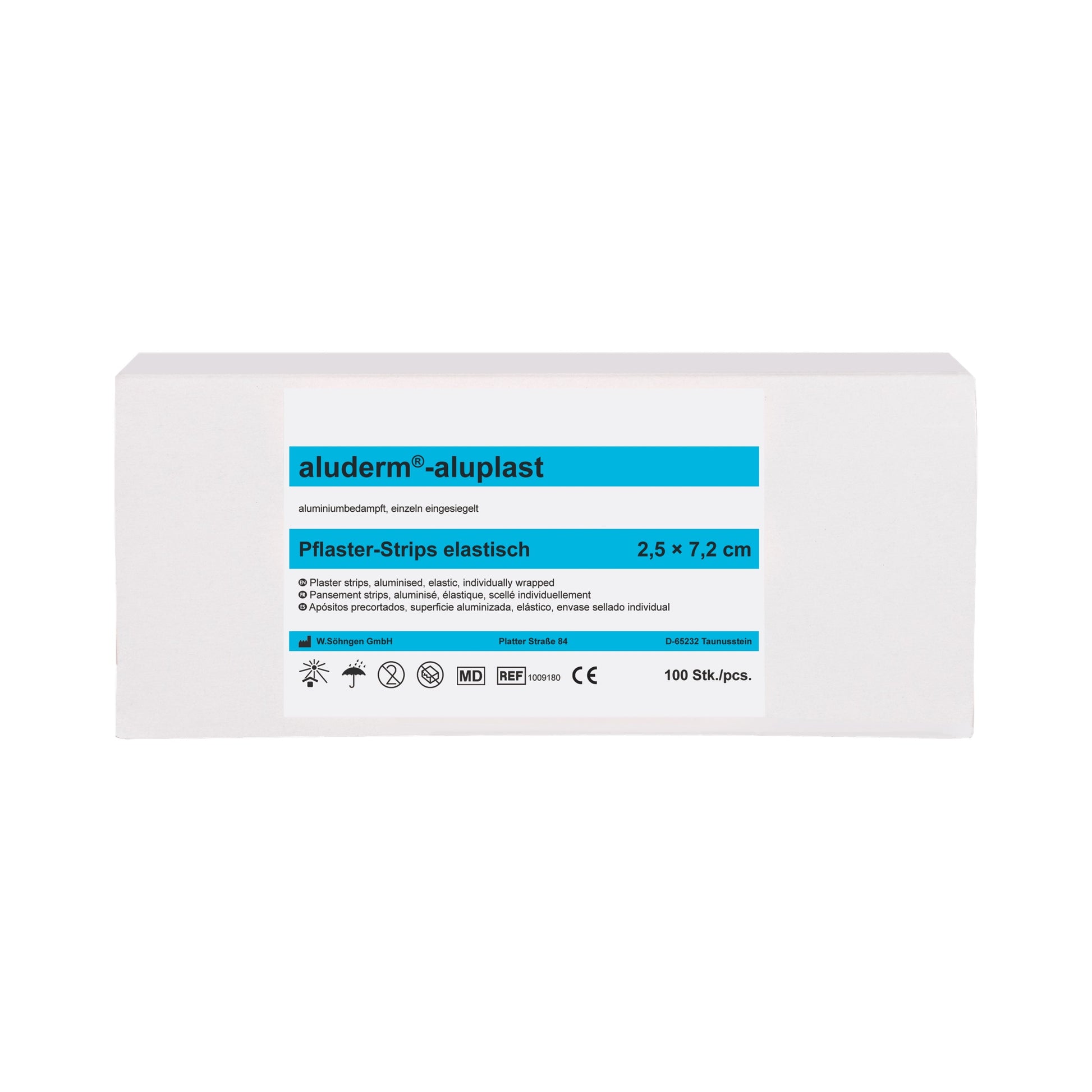 aluderm®-aluplast Elastic Strips, 2.5 x 7.2 cm, 100 pieces
