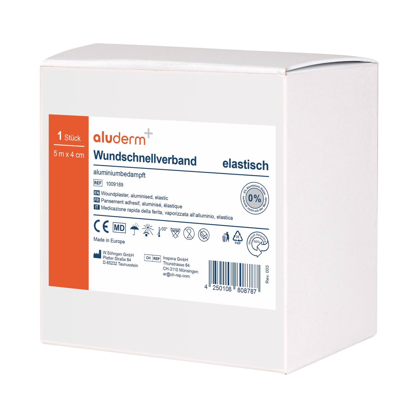 aluderm®-aluplast elastic - rolled, 5 m x 4 cm