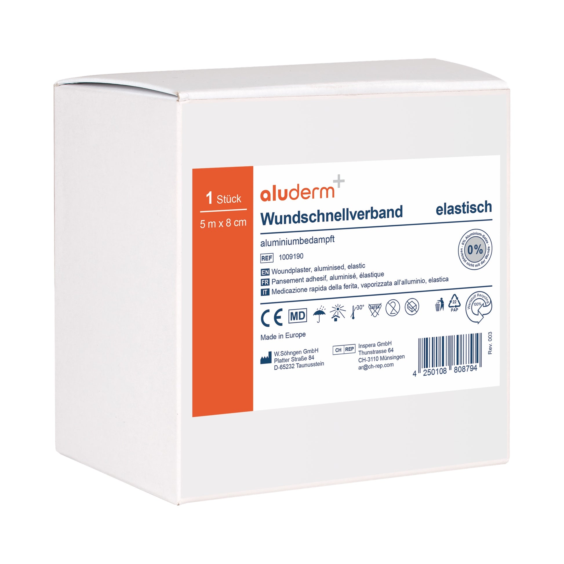aluderm®-aluplast elastic - rolled, 5 m x 8 cm