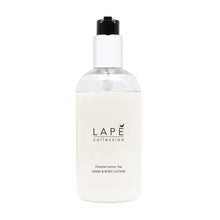 A clear 300ml pump bottle labeled "LAP? Collection Oriental Lemon Tea Hand & Body Lotion" from Diversey Deutschland GmbH & Co. OHG offers a white, oriental-scented lotion - ideal for daily hand and body care.