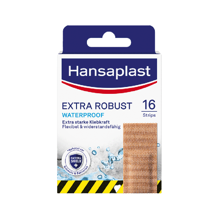 Hansaplast EXTRA ROBUST Strips, 2.6 x 7.6 cm, 16 per pack