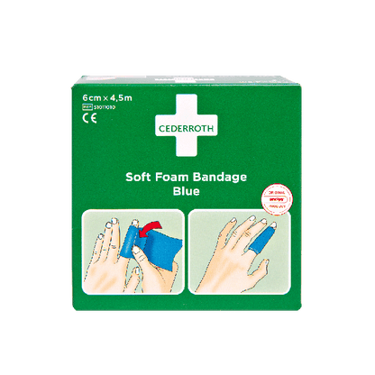 Cederroth Soft Foam Bandage, Blue, 4.5 m x 6 cm, Refill 51011010