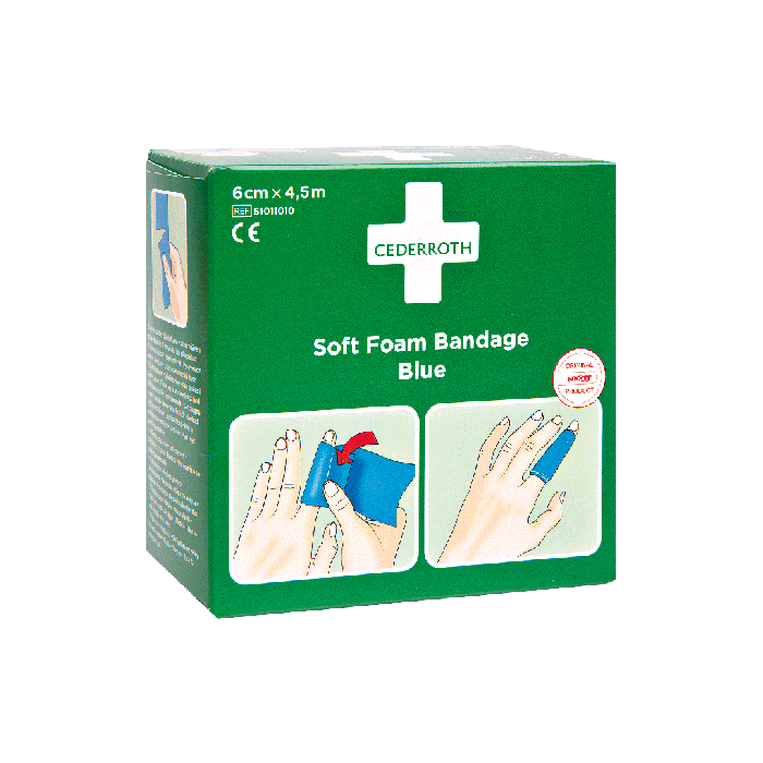 Cederroth Soft Foam Bandage, Blue, 4.5 m x 6 cm, Refill 51011010