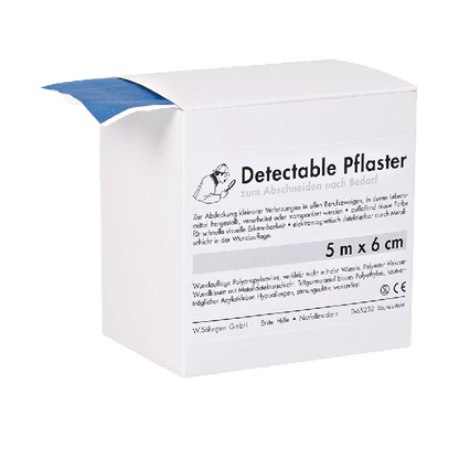 Detectable adhesive bandage, 5 m x 6 cm