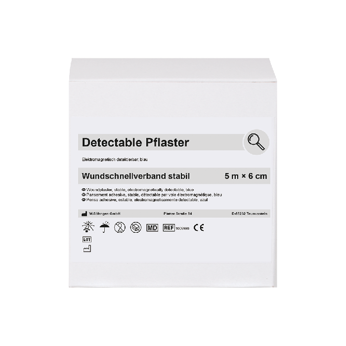 Detectable adhesive bandage, 5 m x 6 cm