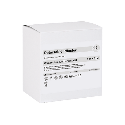 Detectable adhesive bandage, 5 m x 6 cm