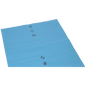 The DEISS 10103 (700x1100x0.15 mm) from EMIL DEISS KG is a blue, flat plastic waste disposal film with 3 valve openings and black printed symbols (recycling logo, "LDPE", "65"), similar to blue garbage bags. Packed in cartons of 50 pieces.